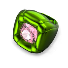 Laden Sie das Bild in den Galerie-Viewer, Swarovski Damen Ring Edelstahl Kristall DULCIS Grün-Rosa