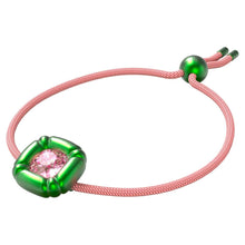 Laden Sie das Bild in den Galerie-Viewer, Swarovski Damen Armband Rosa Textil Dulcis Kristall 5613643