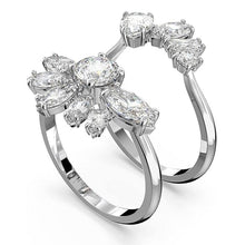 Laden Sie das Bild in den Galerie-Viewer, Swarovski Damen Ring Metall Silber Kristall GEMA-RING-SILBER