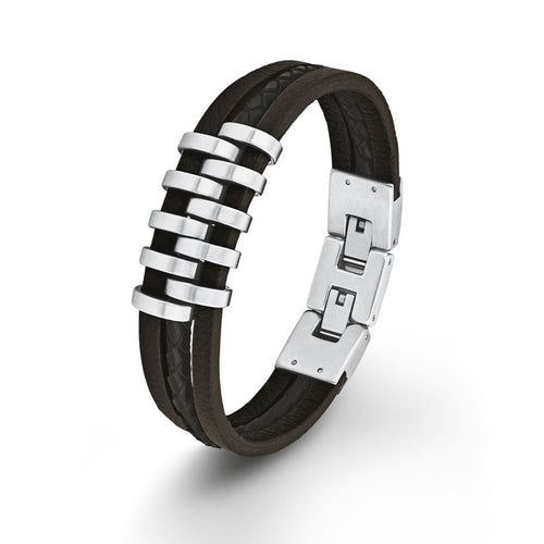 s.Oliver Jewel Herren Armband Leder braun SO1469/1 - 9236015