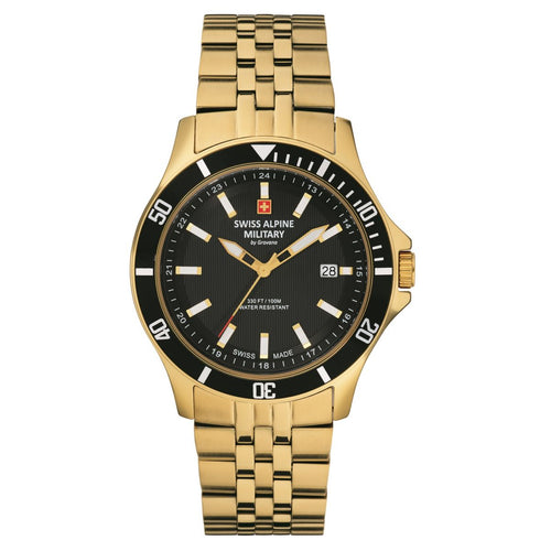 Swiss Alpine Military Herren Uhr Analog Quarz 7022.1117SAM Edelstahl