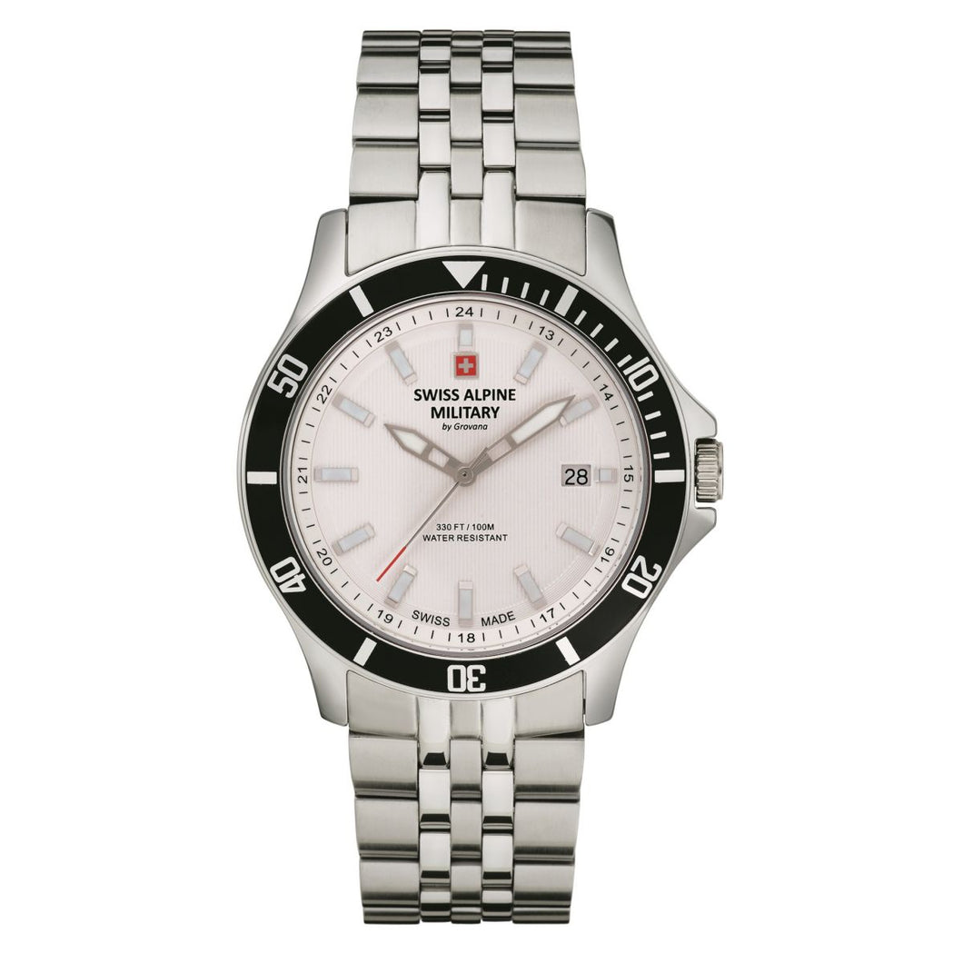 Swiss Alpine Military Herren Uhr Analog Quarz 7022.1132SAM Edelstahl