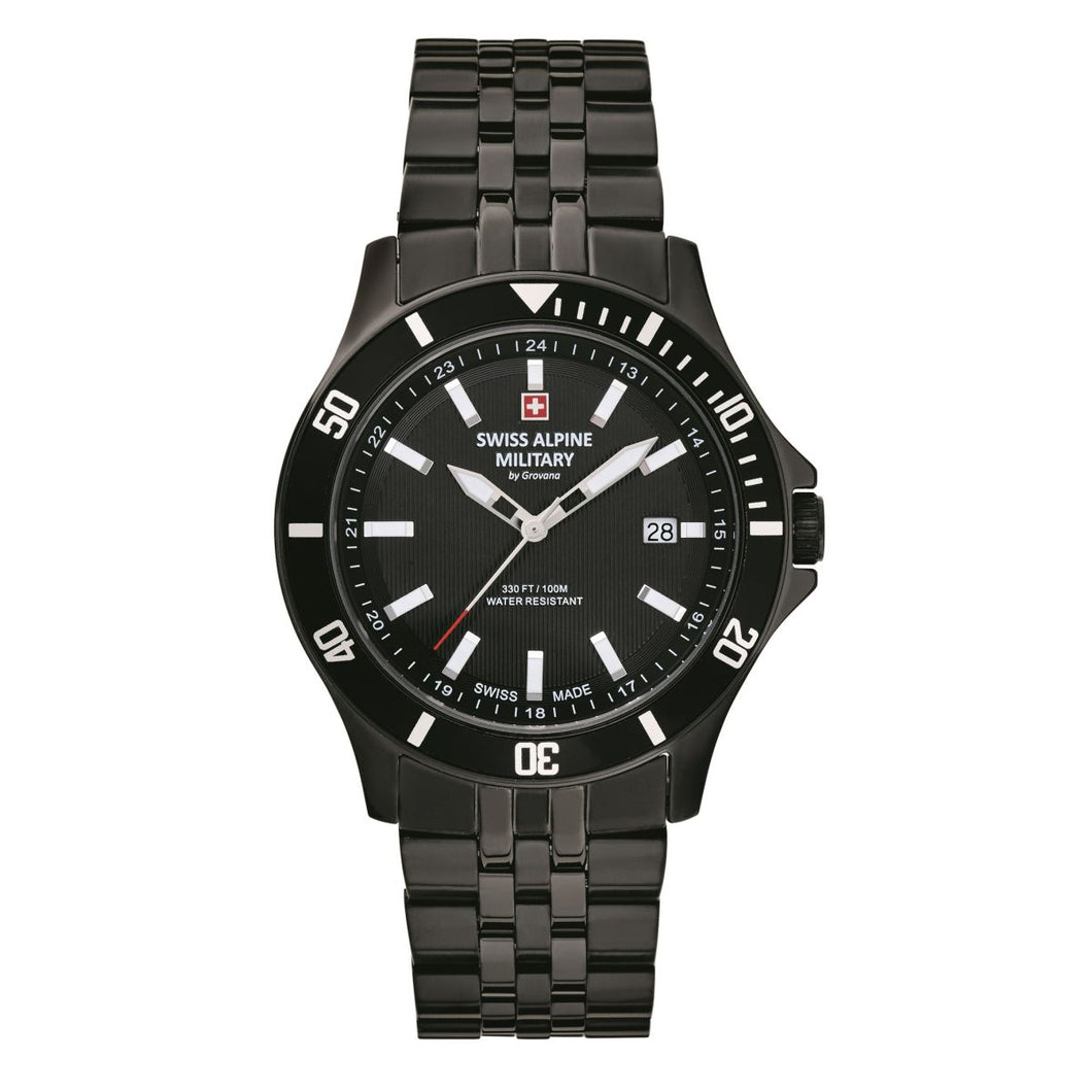 Swiss Alpine Military Herren Uhr Analog Quarz 7022.1177SAM Edelstahl