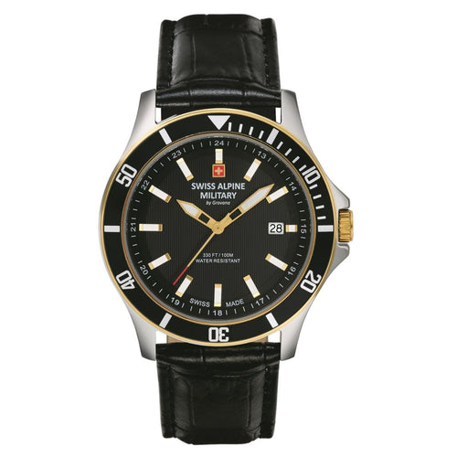 Swiss Alpine Military Herren Uhr Analog Quarz 7022.1547SAM Leder