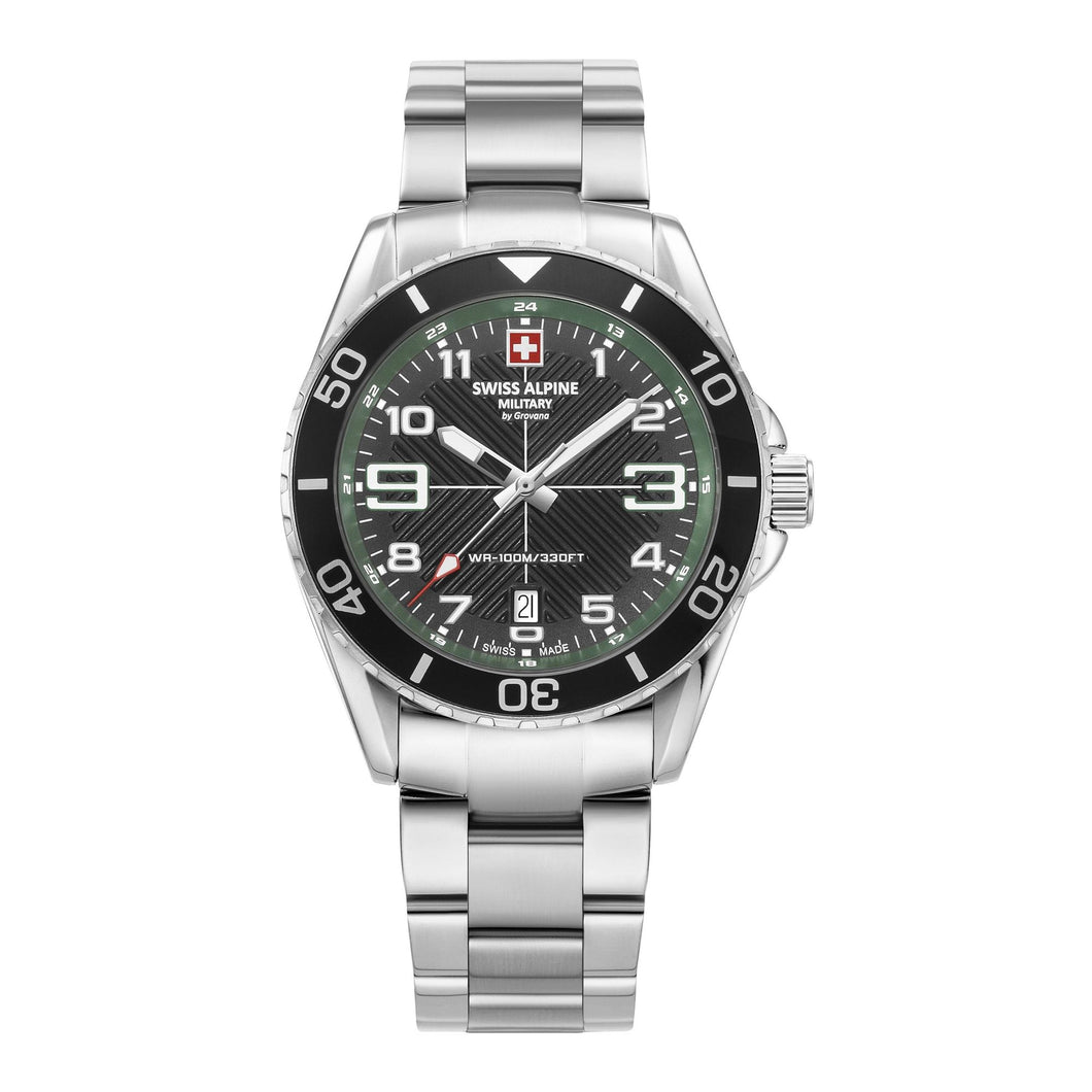 Swiss Alpine Military Herren Uhr Analog Quarz 7029.1134SAM Edelstahl