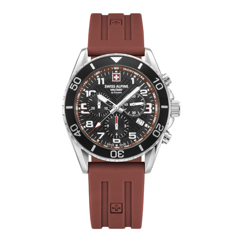 Swiss Alpine Military Herren Uhr Chronograph Analog Quarz 7029.9836SAM Silikon