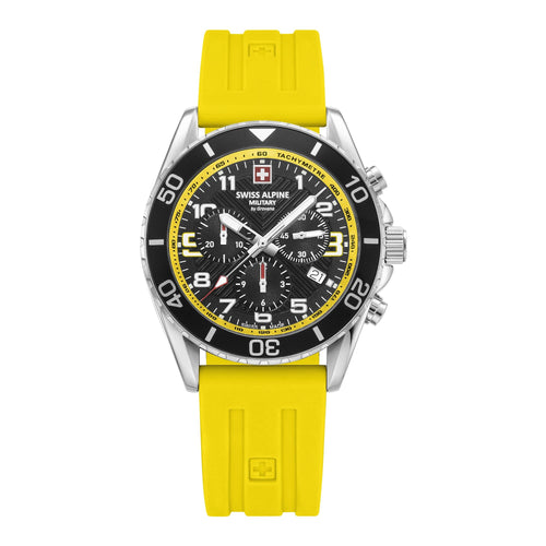 Swiss Alpine Military Herren Uhr Chronograph Analog Quarz 7029.9838SAM Silikon
