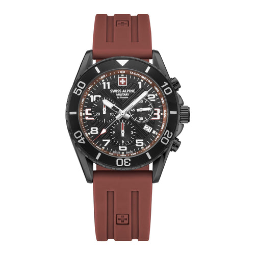 Swiss Alpine Military Herren Uhr Chronograph Analog Quarz 7029.9876SAM Silikon