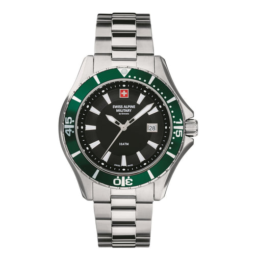 Swiss Alpine Military Herren Uhr Analog Quarz 7040.1134SAM Edelstahl