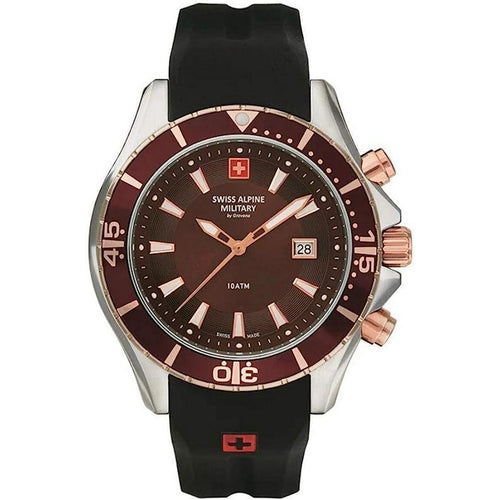 Swiss Alpine Military Herren Uhr Analog Quarz 7040.1856SAM Siikon