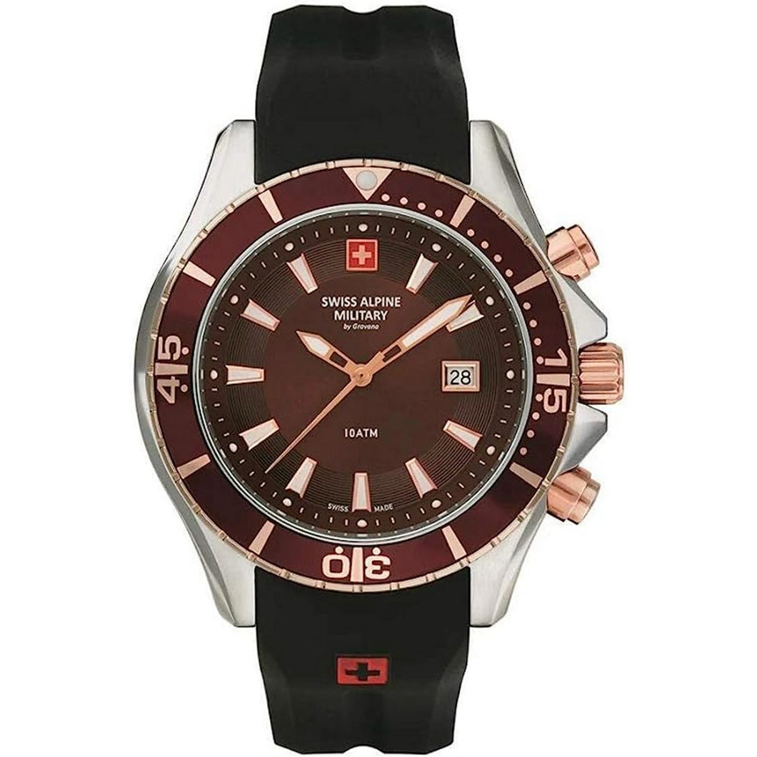 Swiss Alpine Military Herren Uhr Analog Quarz 7040.1856SAM Siikon
