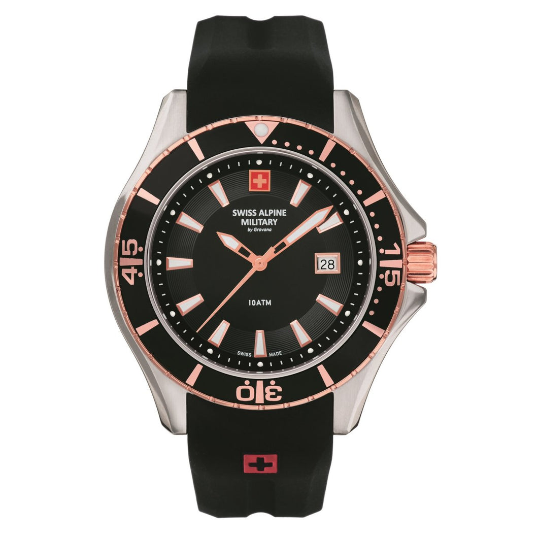 Swiss Alpine Military Herren Uhr Analog Quarz 7040.1857SAM Siikon