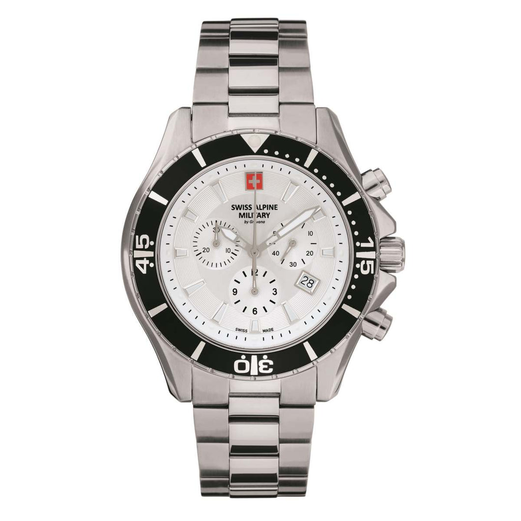Swiss Alpine Military Herren Uhr Chronograph Analog Quarz 7040.9132SAM Edelstahl