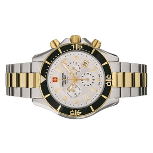 Swiss Alpine Military Herren Uhr Chronograph Analog Quarz 7040.9142SAM Edelstahl