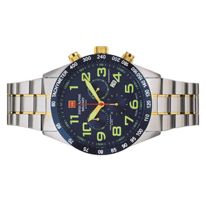 Swiss Alpine Military Herren Uhr Chronograph Analog Quarz 7047.9145SAM Edelstahl