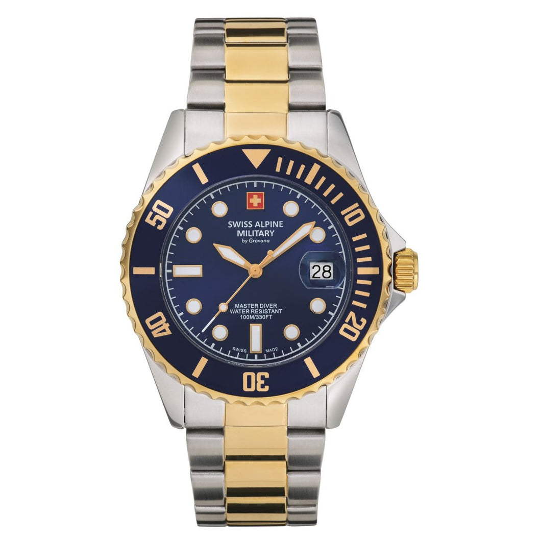 Swiss Alpine Military Herren Uhr Analog Quarz 7053.1145SAM Edelstahl