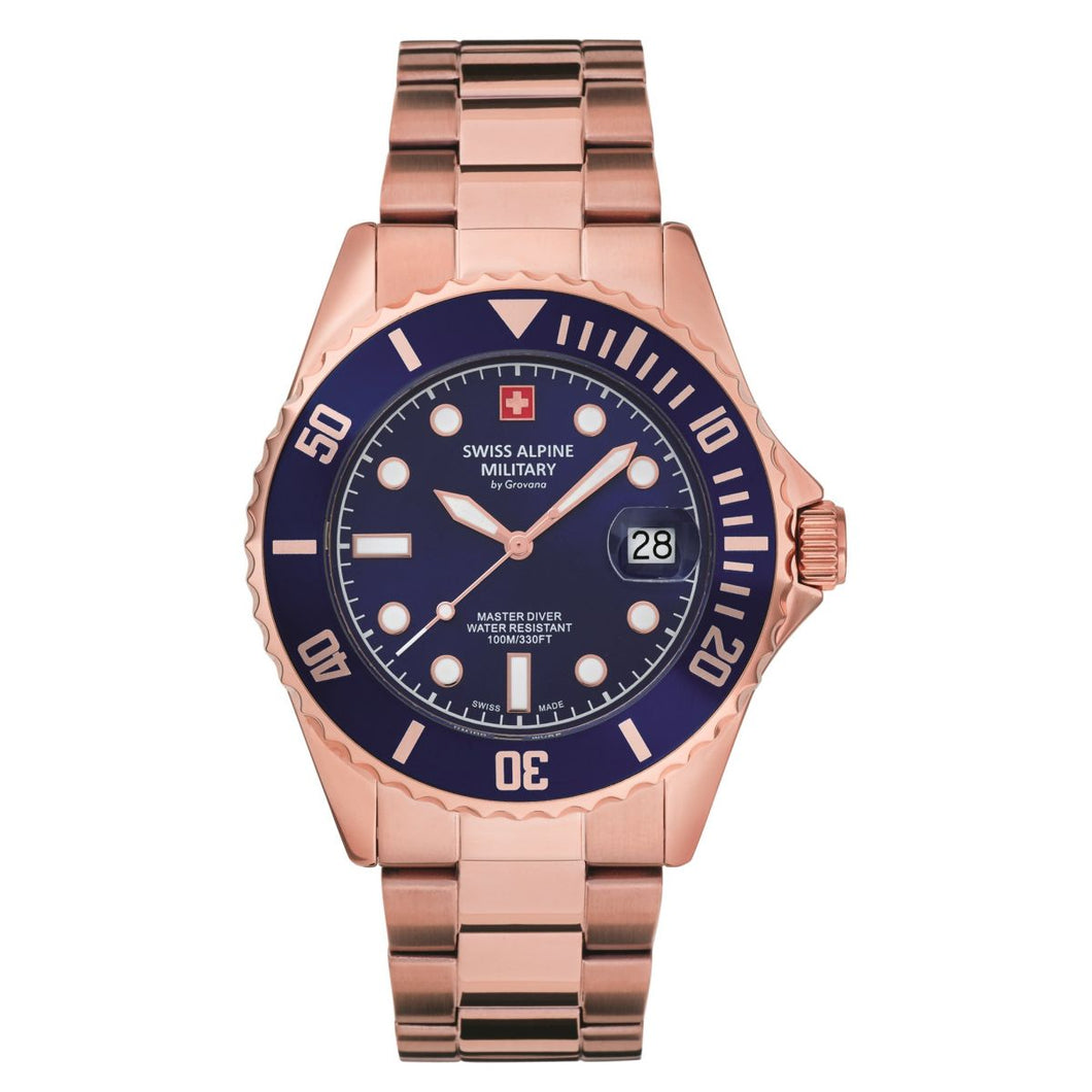 Swiss Alpine Military Herren Uhr Analog Quarz 7053.1165SAM Edelstahl