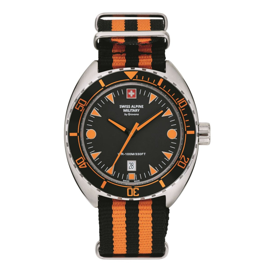 Swiss Alpine Military Herren Uhr Analog Quarz 7066.1639SAM Nylon-Armband