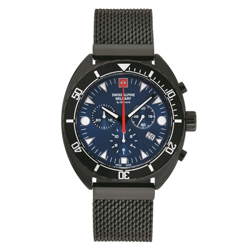 Swiss Alpine Military Herren Uhr Chronograph Analog Quarz 7066.9175SAM-1 Edelstahl