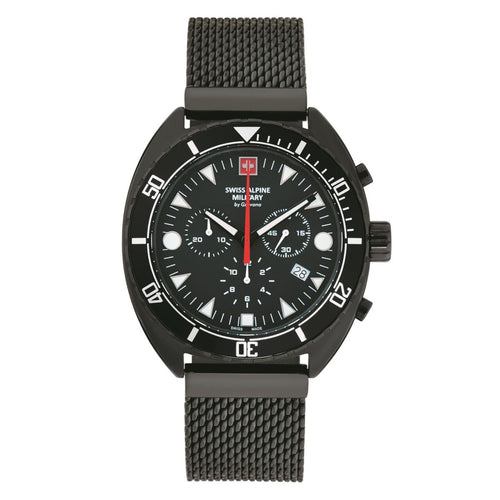 Swiss Alpine Military Herren Uhr Chronograph Analog Quarz 7066.9177SAM Edelstahl