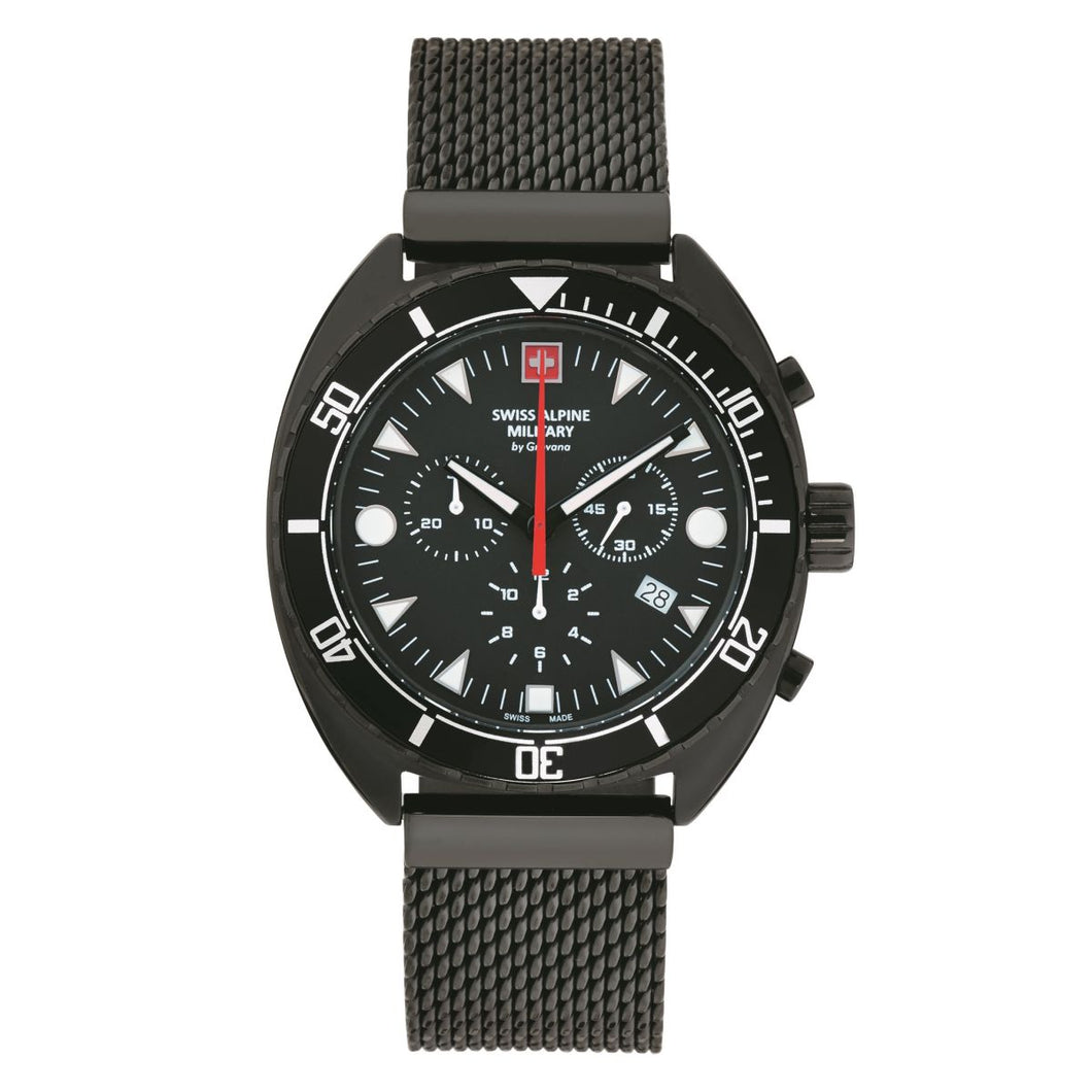 Swiss Alpine Military Herren Uhr Chronograph Analog Quarz 7066.9177SAM Edelstahl