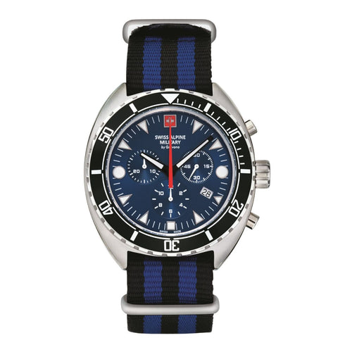 Swiss Alpine Military Herren Uhr Chrono Analog Quarz 7066.9635SAM Nylon-Armband