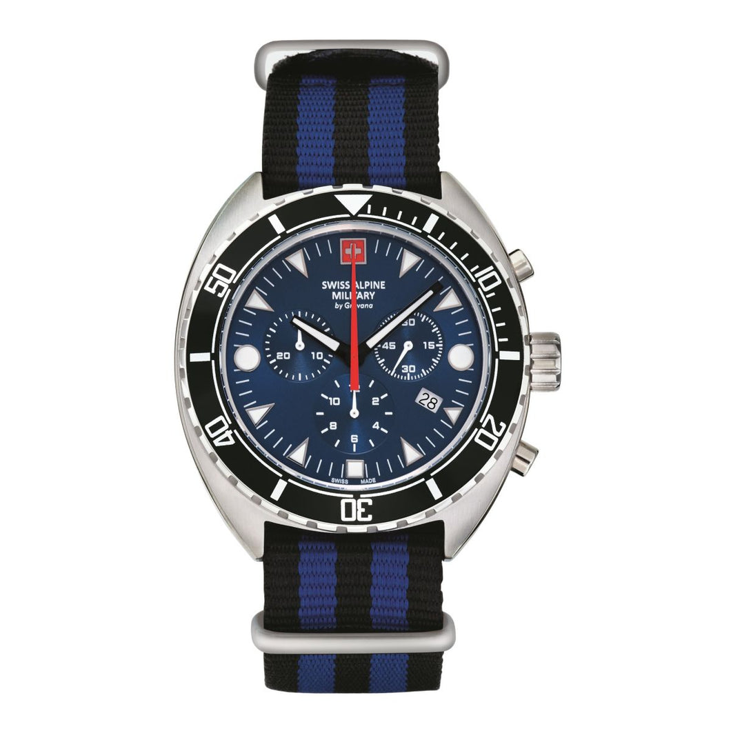 Swiss Alpine Military Herren Uhr Chrono Analog Quarz 7066.9635SAM Nylon-Armband