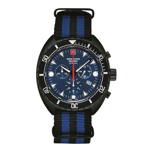 Swiss Alpine Military Herren Uhr Chrono Analog Quarz 7066.9675SAM Nylon-Armband