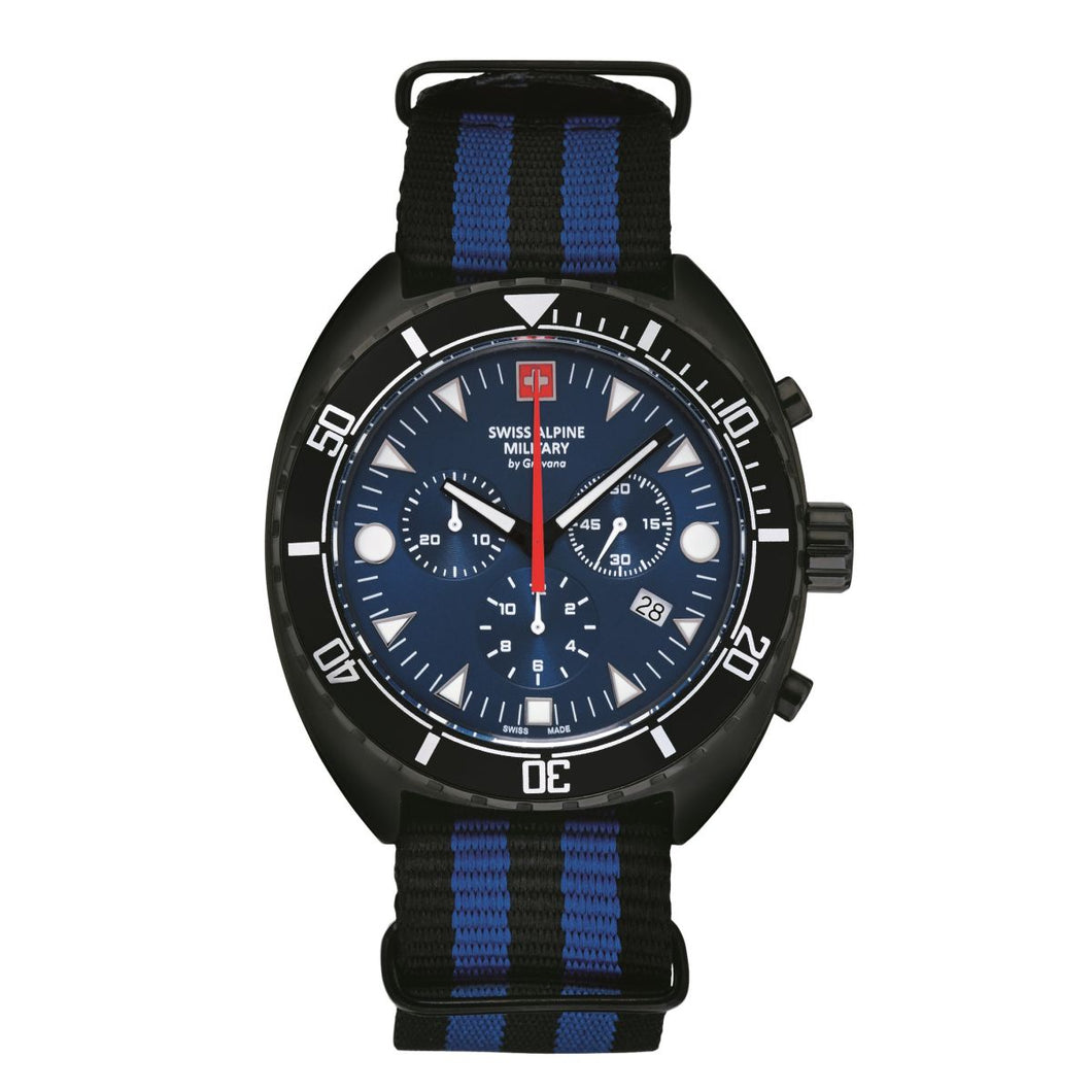 Swiss Alpine Military Herren Uhr Chrono Analog Quarz 7066.9675SAM Nylon-Armband