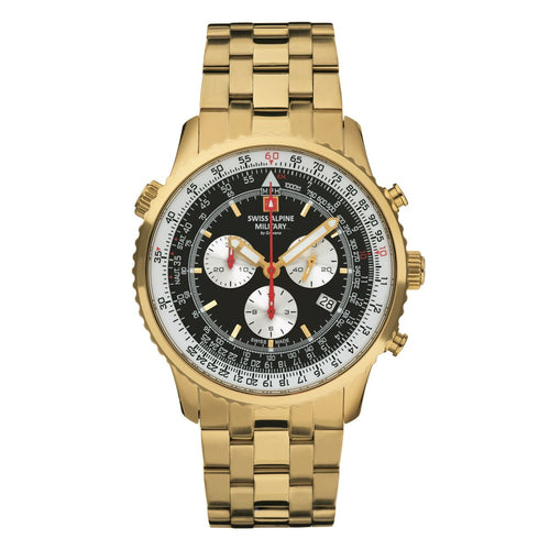 Swiss Alpine Military Herren Uhr Chronograph Analog Quarz 7078.9117SAM Edelstahl
