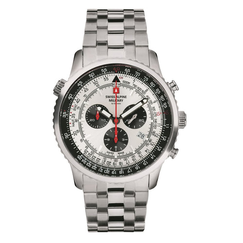 Swiss Alpine Military Herren Uhr Chronograph Analog Quarz 7078.9132SAM Edelstahl