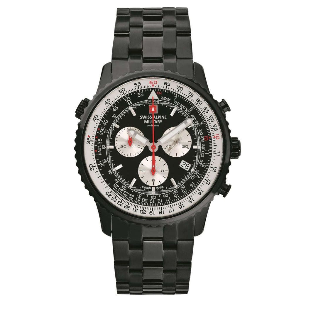 Swiss Alpine Military Herren Uhr Chronograph Analog Quarz 7078.9177SAM Edelstahl