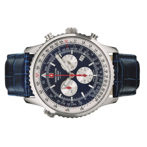 Swiss Alpine Military Herren Uhr Chronograph Analog Quarz 7078.9535SAM Leder