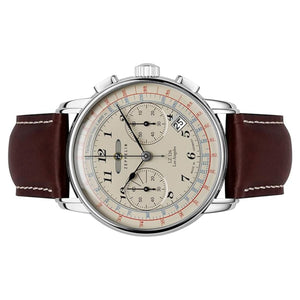 Zeppelin Herren Uhr Chronograph Armbanduhr LZ 126 Leder 7614-5-1