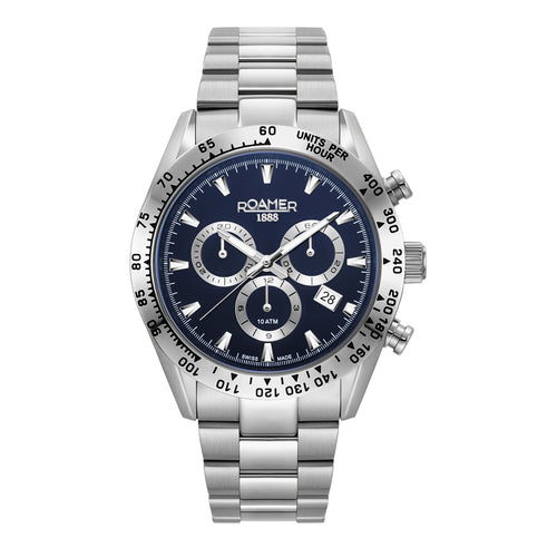 Roamer Herren Uhr Analog Quarz Chronograph 850837 41 45 20 Monza 100 Edelstahl