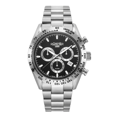 Roamer Herren Uhr Analog Quarz Chronograph 850837 41 55 20 Monza 100 Edelstahl