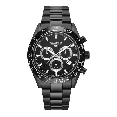 Roamer Herren Uhr Analog Quarz Chronograph 850837 44 55 20 Monza 100 Edelstahl