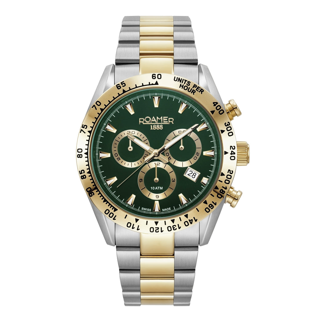 Roamer Herren Uhr Analog Quarz Chronograph 850837 47 75 20 Monza 100 Edelstahl