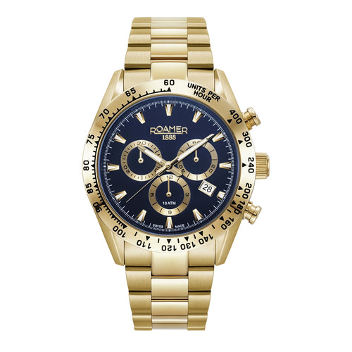 Roamer Herren Uhr Analog Quarz Chronograph 850837 48 45 20 Monza 100 Edelstahl