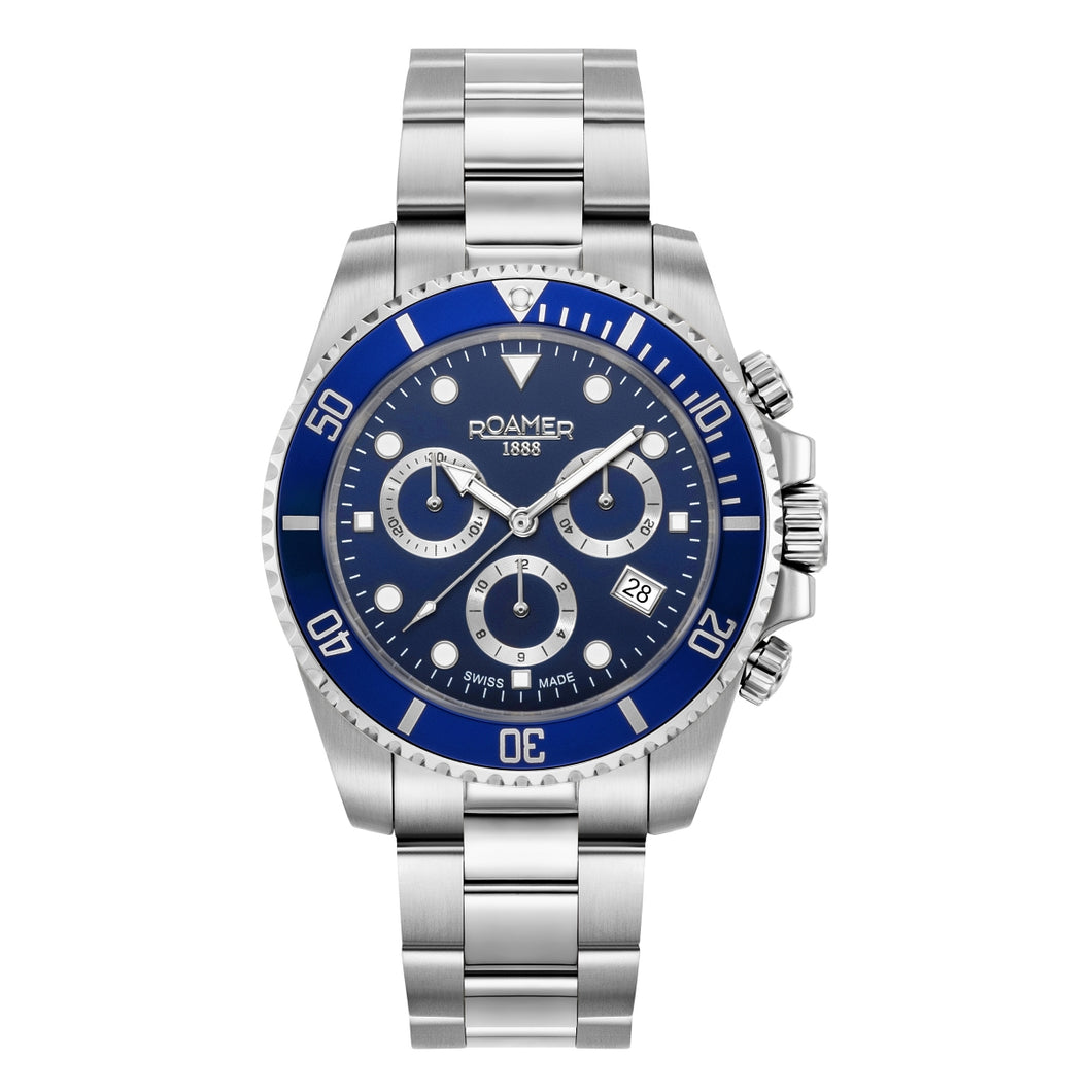 Roamer Herren Uhr Analog Chronograph 851837 41 45 20 Deep Sea 100 Edelstahl