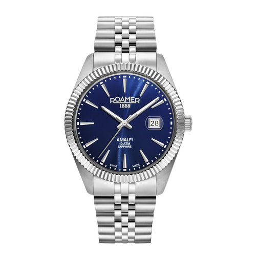 Roamer Herren Uhr Analog Quarz 852833 41 45 20 Amalfi Gents Edelstahl