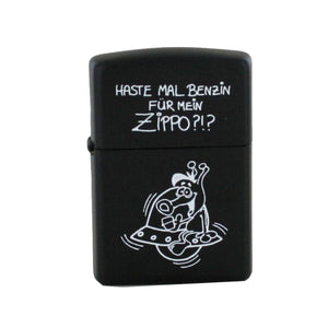 Zippo Feuerzeug Modell 250 schwarz / 862.368 Haste mal Benzin…