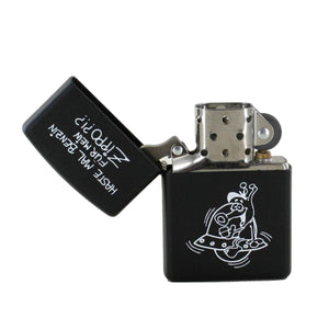 Zippo Feuerzeug Modell 250 schwarz / 862.368 Haste mal Benzin…