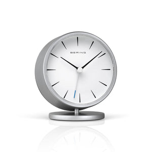Bering Wecker Tischuhr Alarmclock Analog  - 90096-044R silber