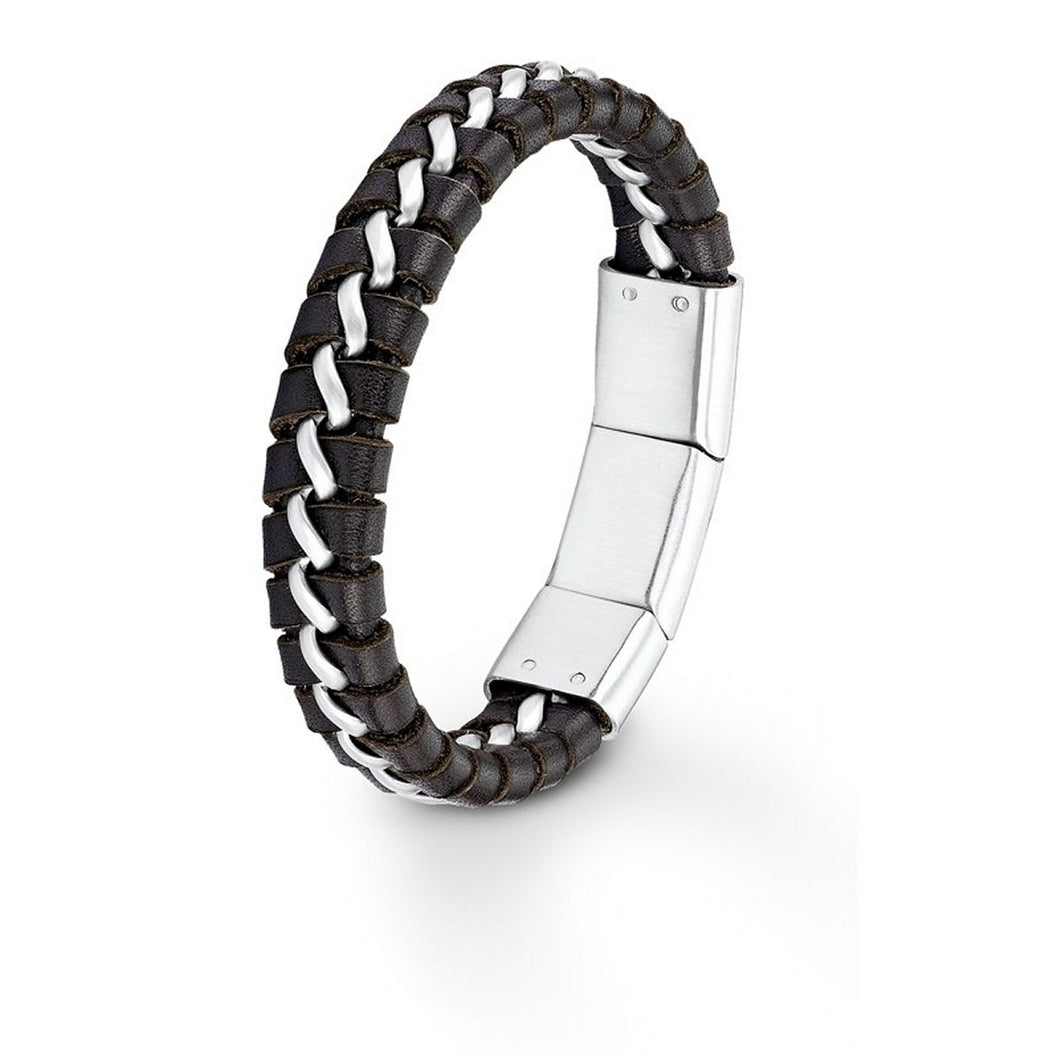 s.Oliver Jewel Herren Armband Leder Edelstahl SO683/1 - 9077977