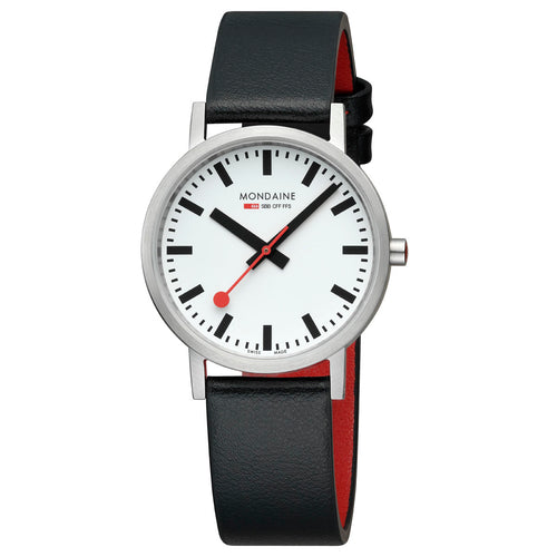 Mondaine Unisex Uhr Classic Armbanduhr 36 mm A660.30314.16SBBV Leder