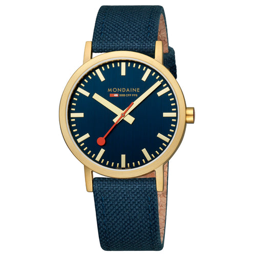 Mondaine Herren Uhr Classic Armbanduhr 40 mm A660.30360.40SBQ Textil