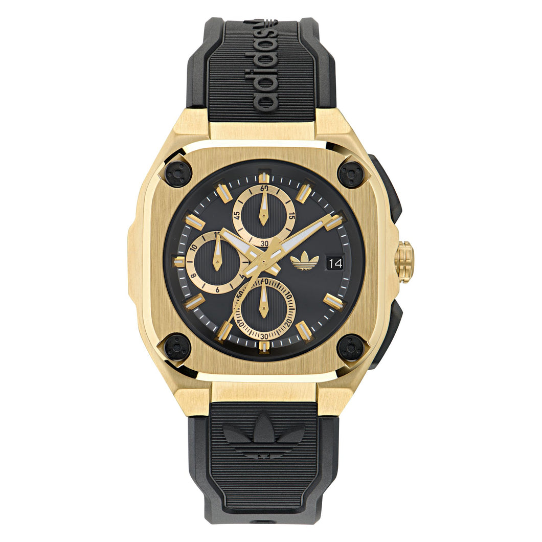 Adidas Unisex Uhr Chrono CITY TECH THREE Silikon schwarz AOFH24018