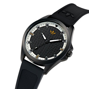 Adidas Unisex Uhr ICONIC ONE Silikon schwarz AOFH25001