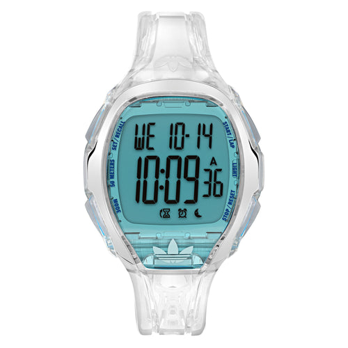 Adidas Unisex Uhr DIGITAL Athletics One Kunststoff transparent AOFH25003